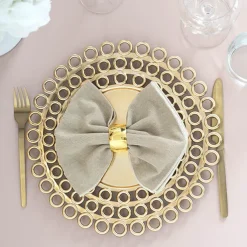 3 Layer Ring Edge Charger Plate Pack 4 Gold (33cmD)