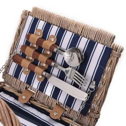 2 Person Flip Top Picnic Basket Brown (38x26x18cmH)