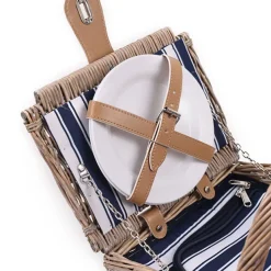 2 Person Flip Top Picnic Basket Brown (38x26x18cmH)