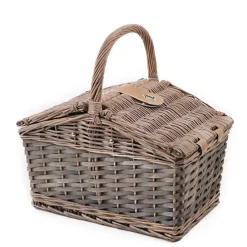 2 Person Flip Top Picnic Basket Brown (38x26x18cmH)