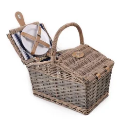 2 Person Flip Top Picnic Basket Brown (38x26x18cmH)