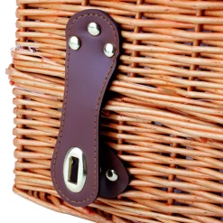 2 Person Picnic Basket for 2 Wine Honey Brown (40x28x20cmH)