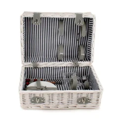 2 Person Picnic Basket for 2 Wine White (40x28x20cmH)