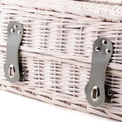 2 Person Picnic Basket for 2 Wine White (40x28x20cmH)