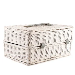 2 Person Picnic Basket for 2 Wine White (40x28x20cmH)