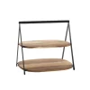 Acacia Wood 2 Tier Display Stand Brown (28x24.5x25.5cmH)