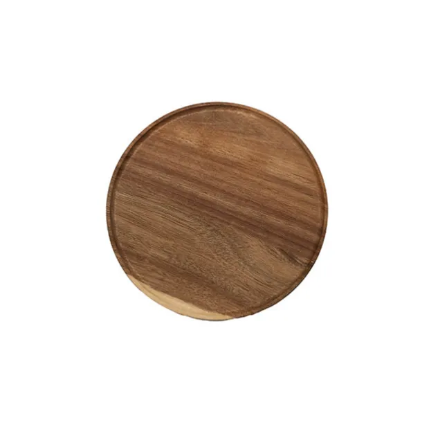 Acacia Wood Round Serving Tray Brown (25cmDx1.5cmH)