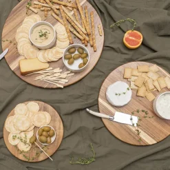 Acacia Wood Round Serving Board Brown (45cmDx1.5cmH)