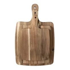 Acacia Wood Serving & Cutting Board Set 3 Brown (45x28x5cm)