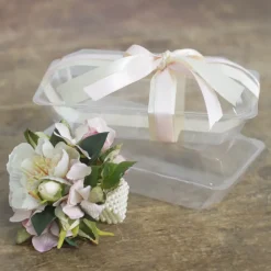 Acetate Corsage Clamshell Box Pack 10 Clear (22.5x12x7cmH)