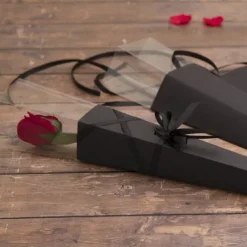 Acetate Premium Flat Pack Rose Cone Black (7x65cmH) Pack 6