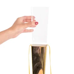 Acetate Premium Flat Rose Cone Chrome Gold (7x65cmH) Pack 6