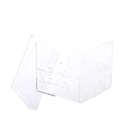 Acrylic 9 Head Rose Display Box with Lid (16x15cm)