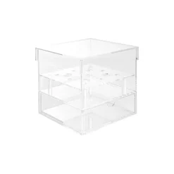 Acrylic 9 Rose Head Display Box with Drawer (15x15x15cmH)