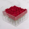 Acrylic 25 Rose Head Display Box with Lid (25x25x15cmH)