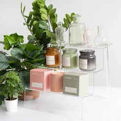 Acrylic 3 Tier Display Stand Clear (40x36.2x36.2cm)