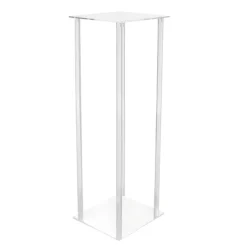 Acrylic Centrepiece Square Flower Stand Clear (25x25x70cmH)
