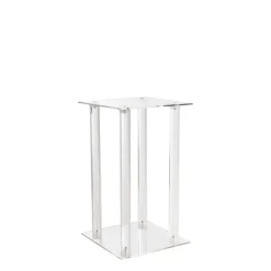 Acrylic Centrepiece Square Flower Stand Clear (25x25x50cmH)