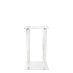 Acrylic Centrepiece Square Flower Stand Clear (25x25x50cmH)