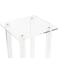 Acrylic Centrepiece Square Flower Stand Clear (25x25x50cmH)