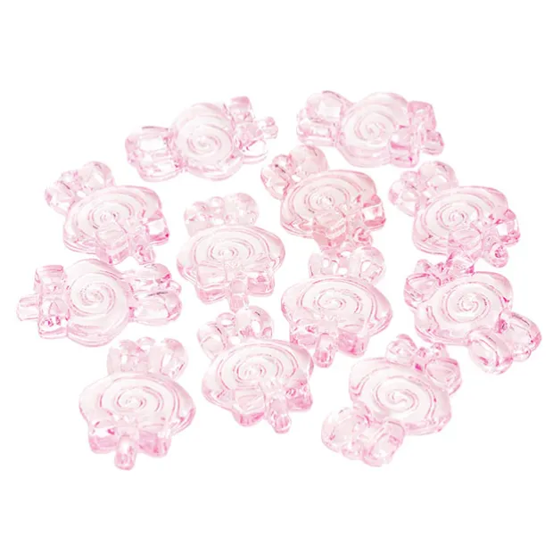 Acrylic Charms Lollypop Ornament Pack 12 Pink (57x39mm)