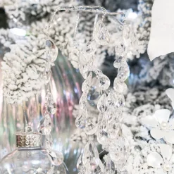 Acrylic Crystal Cascading Spray Silver (100cmH)