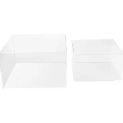 Acrylic Hamper and Gift Box Square Clear Set 2 (25x15Hcm)