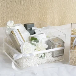 Acrylic Hamper and Gift Box Square Clear Set 2 (25x15Hcm)