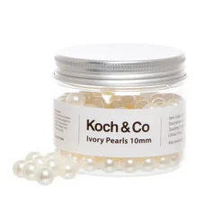 Acrylic Pearl Beads Ball Ivory 10mm (150pc Jar)