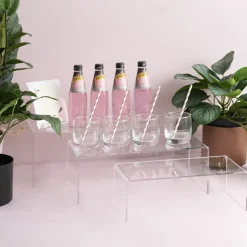 Acrylic Riser Rectangle Set 3 5mm Clear (20cmWx45cmLx18cmH)