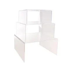 Acrylic Riser Square Set 3 5mm Clear (35x35cmx18cmH)