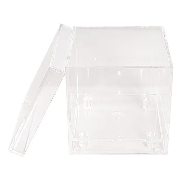 Acrylic Single Rose Display Bomboniere Box (9x9x9Hcm)