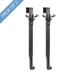 Adjustable Reindeer Wreath Door Hanger Pack 2 Black (40cmH)