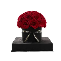 Amore Forever Rose x24 Head Window Box Red (28x33cmH)