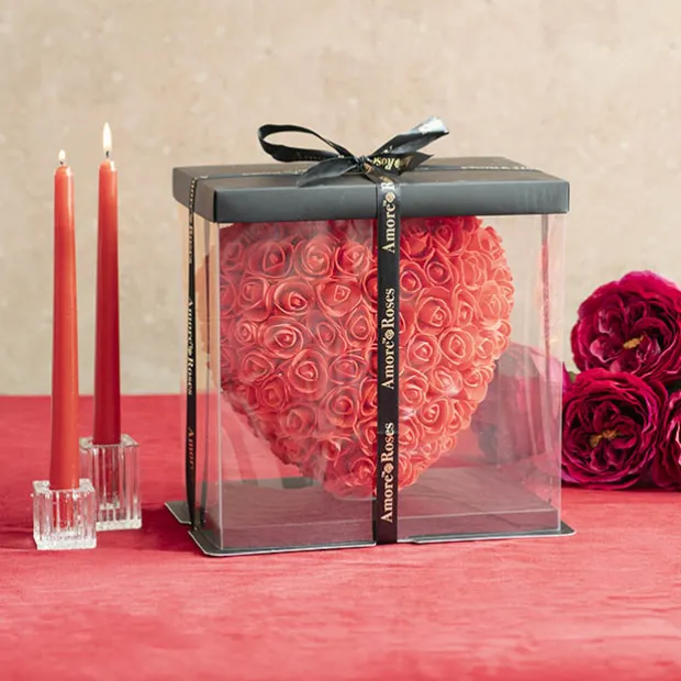 Amore Rose Love Heart Red (20cmH)