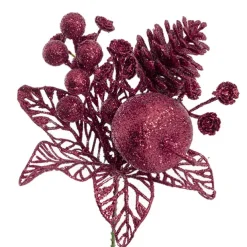 Apple Berries & Pinecone Christmas Pick Wine (26cmH)