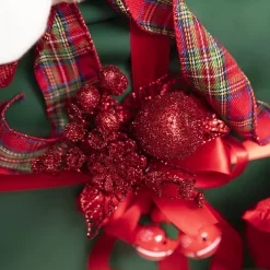 Apple Berries & Pinecone Christmas Pick Red (26cmH)