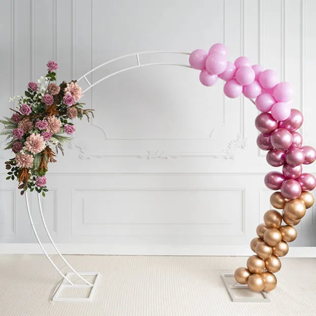 Arch Circle Event Double Row Frame White (2.7mWx2.4mH)