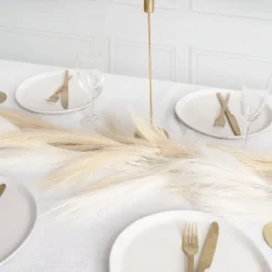 Artificial Bulrush Garland Soft Almond (150cmL)