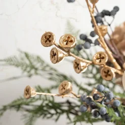 Artificial Eucalyptus Seed Pod Twig Spray Gold (86cmH)