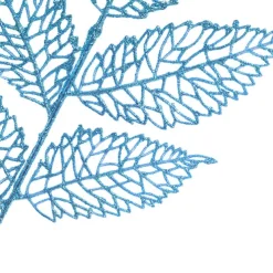 Artificial Glitter Leaf Spray Blue (76cmH)