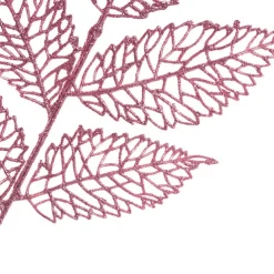 Artificial Glitter Leaf Spray Pink (76cmH)