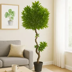 Artificial Laurel Leaf Topiary Tree Potted Green (160cmH)