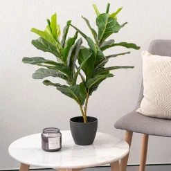 Artificial Real Touch Potted Fiddle Tree Green (65cmH)