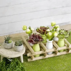 Artificial Succulent Ruffle Flower Green (12x18cmH)