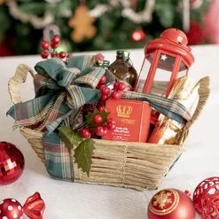 Artificial Wicker Basket Hamper Rectangle Pewter(29X24X13cm)