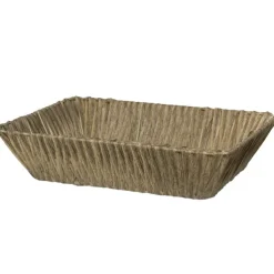 Artificial Wicker Basket Hamper Rectangle Brown (37X27x9cmH)