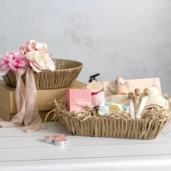 Artificial Wicker Basket Hamper Rectangle Brown (37X27x9cmH)