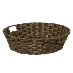 Artificial Wicker Basket Hamper Round Dark Brown (38Dx10cmH)