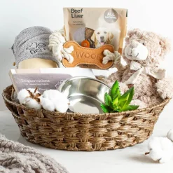 Artificial Wicker Basket Hamper Round Dark Brown (38Dx10cmH)